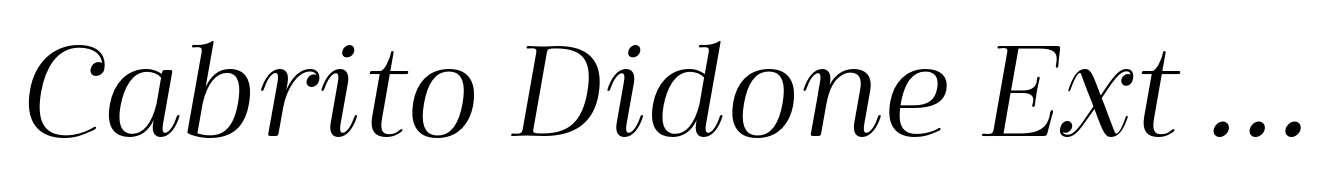 Cabrito Didone Ext Regular Italic